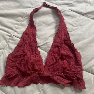 Lace bralette maroon
